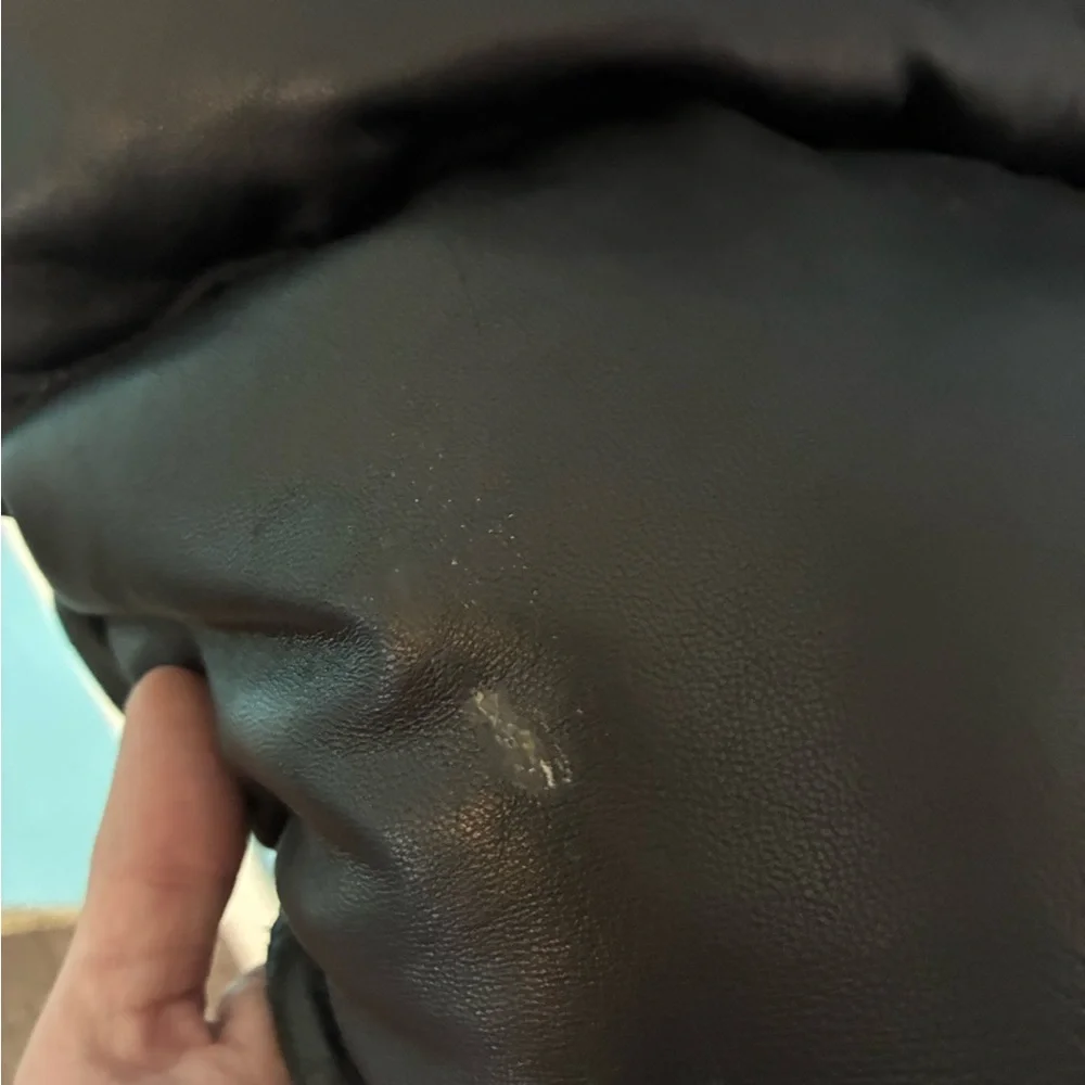 Vintage FUBU Sports Leather Puffer Vest - Black - Men’s Large - Y2K Streetwear - Picture 7 of 8